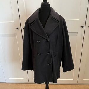 Michael Kors Charcoal Double-Breasted Pea Coat